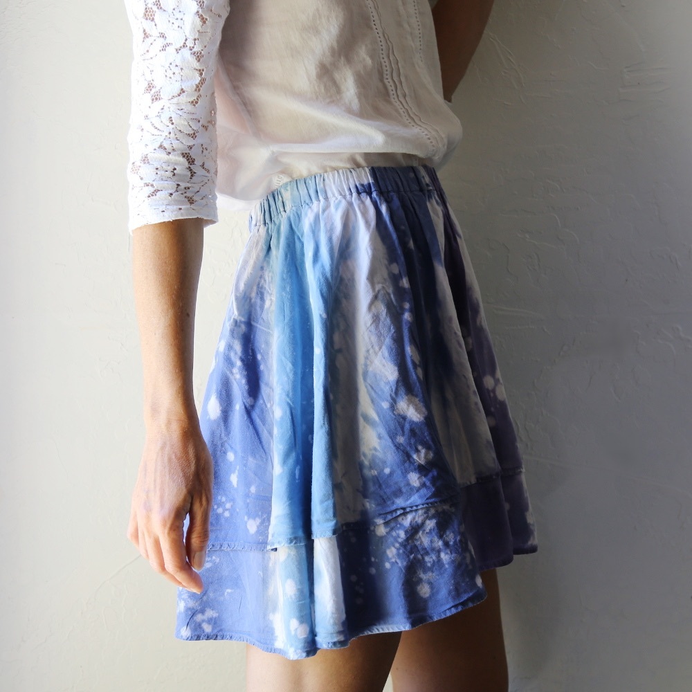 Galactic Tie Dye Cotton Mini Skirt S M